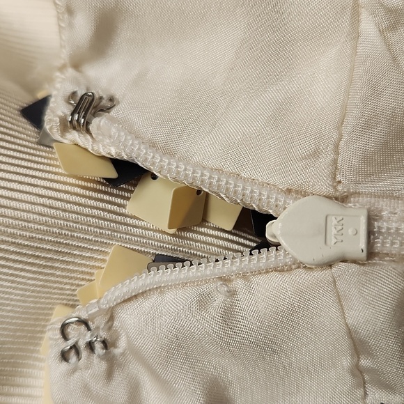 Vera Wang Lavender Label Embellish Trim Silk Sequin Confetti Ivory Yolk Dress 0 - Picture 10 of 16